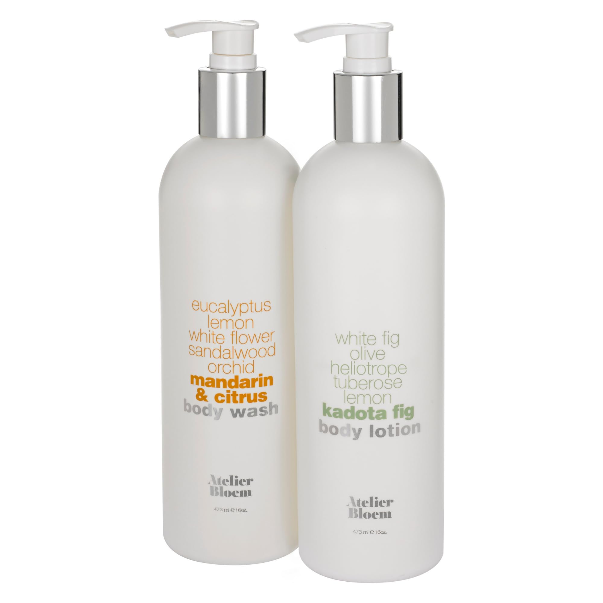 Atelier Bloem Kimpton Hotel Collection Mandarin Citrus & Kadota Fig Body Wash and Lotion - Ideal for Travellers - Hotel